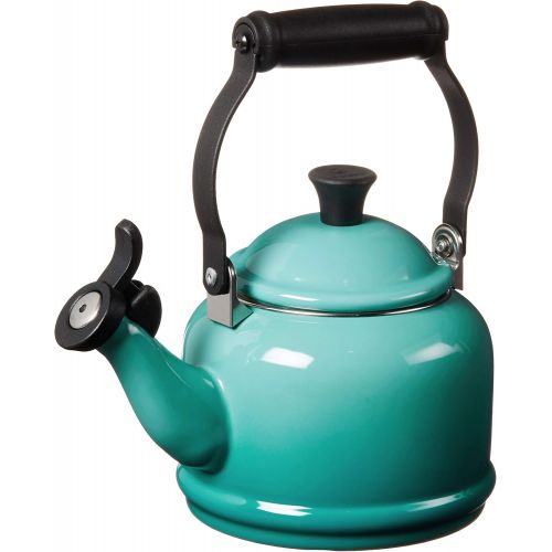 르크루제 Le Creuset Q9401-17 Enamel-on-Steel Demi Teakettle, 1-1/4-Quart, Caribbean