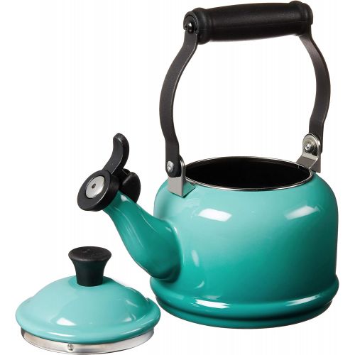 르크루제 Le Creuset Q9401-17 Enamel-on-Steel Demi Teakettle, 1-1/4-Quart, Caribbean