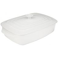Le Creuset PG1148S3A-3216 Stoneware Covered Rectangular Casserole, 12.5 by 8.5-Inch, White