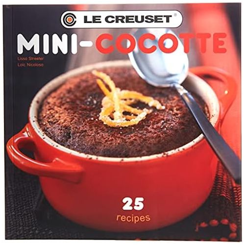 르크루제 Le Creuset PG1164CB-0867 Stoneware Mini Cocottes And Cookbook (Set of 4), 8 oz, Cerise