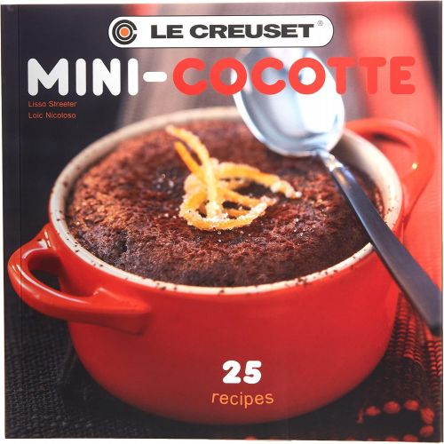 르크루제 Le Creuset PG1164CB-0867 Stoneware Mini Cocottes And Cookbook (Set of 4), 8 oz, Cerise