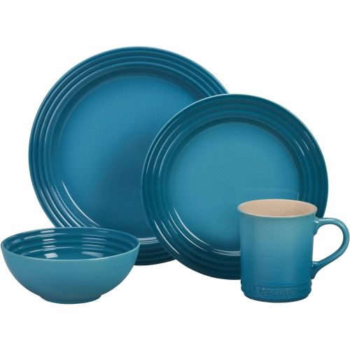 르크루제 Le Creuset PGWSV16-0317 Stoneware Dinnerware Set, 16 Piece, Caribbean