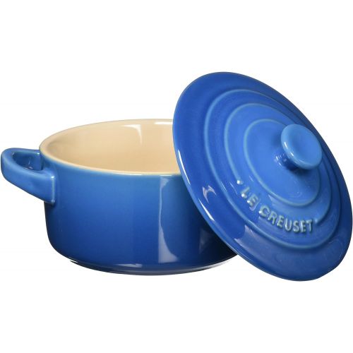 르크루제 Le Creuset PG1160T-0859 Stoneware Mini Round Cocotte, 8 oz, Marseille