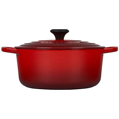 르크루제 Le Creuset LS2501-2667 Signature Enameled Cast-Iron Round French (Dutch) Oven, 5-1/2-Quart, Cerise