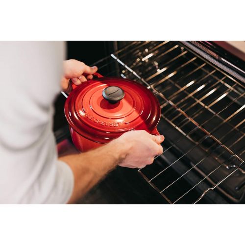 르크루제 Le Creuset LS2501-2667 Signature Enameled Cast-Iron Round French (Dutch) Oven, 5-1/2-Quart, Cerise