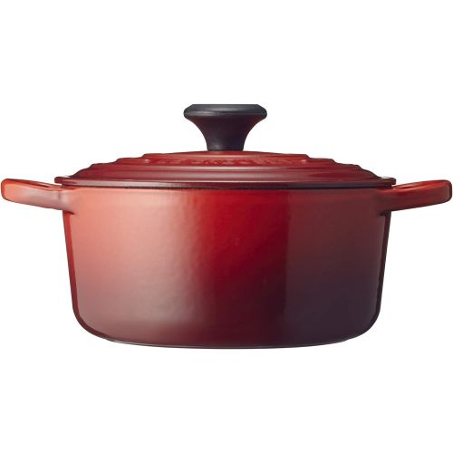 르크루제 Le Creuset LS2501-1867 Signature Enameled Cast-Iron Round French (Dutch) Oven, 2-Quart, Cerise (Cherry Red)