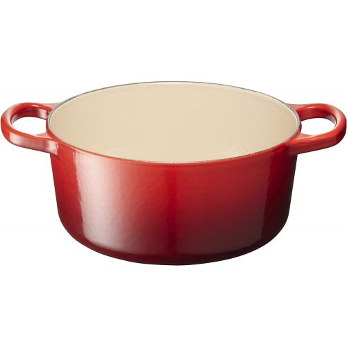 르크루제 Le Creuset LS2501-1867 Signature Enameled Cast-Iron Round French (Dutch) Oven, 2-Quart, Cerise (Cherry Red)