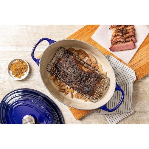 르크루제 Le Creuset Enameled Cast Iron Signature Oval Dutch Oven, 9.5 qt., Indigo