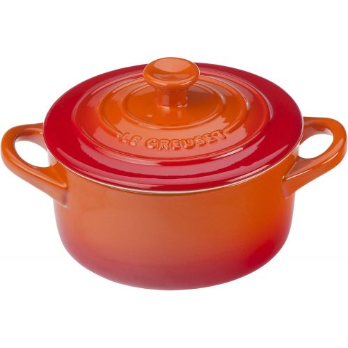 르크루제 Le Creuset Stoneware Mini Round Cocotte, 8 oz., Flame