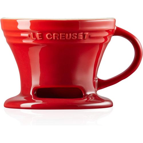 르크루제 Le Creuset Stoneware Pour Over Coffee Cone, 3.25, Cerise