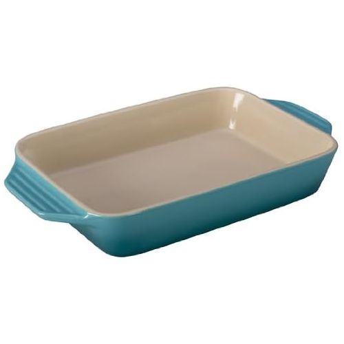 르크루제 Le Creuset Stoneware Rectangular Dish, 3.15 qt. (12.5 x 8.25), Caribbean