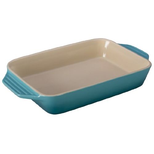 르크루제 Le Creuset Stoneware Rectangular Dish, 3.15 qt. (12.5 x 8.25), Caribbean