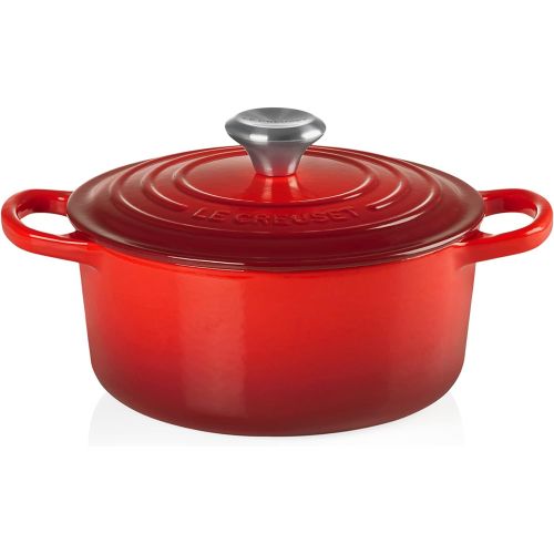 르크루제 Le Creuset Enameled Cast Iron Signature Round Dutch Oven, 2 qt., Cerise