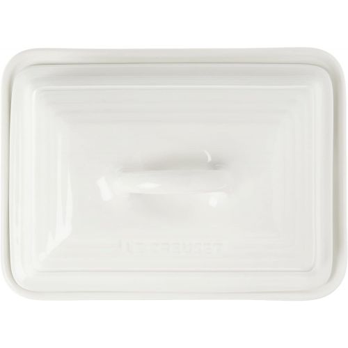 르크루제 Le Creuset Stoneware Butter Dish, 6.75 x 5 x 3.5, White