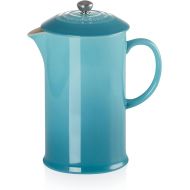 Le Creuset Stoneware Cafetiere with Metal Press, 750 ml-Teal, Ceramic, 17 x 11 x 22 cm