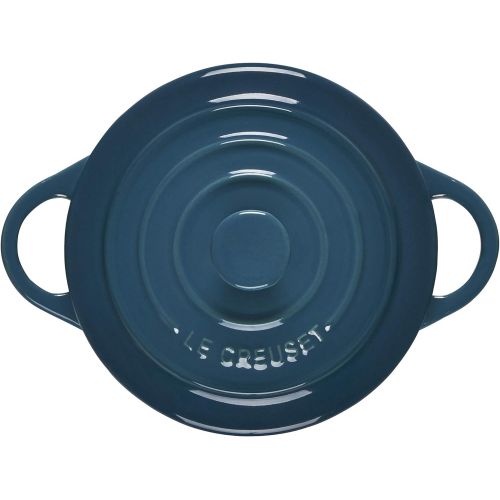 르크루제 Le Creuset Stoneware Mini Round Cocotte, 8 oz., Deep Teal