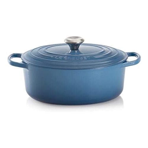 르크루제 Le Creuset Enameled Cast Iron Signature Oval Dutch Oven, 9.5 qt., Marseille