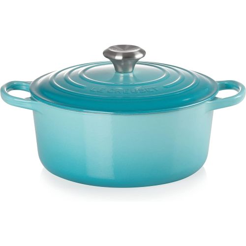 르크루제 Le Creuset Signature Cast Iron Round Casserole, 26 cm - Teal