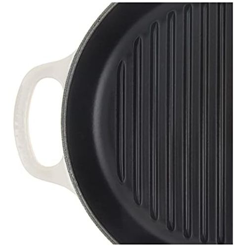 르크루제 Le Creuset Enameled Cast Iron Signature Deep Round Grill, 9.75, Meringue