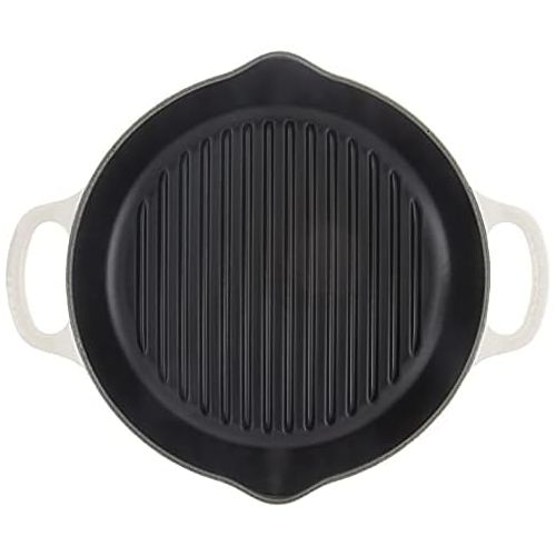 르크루제 Le Creuset Enameled Cast Iron Signature Deep Round Grill, 9.75, Meringue