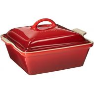 Le Creuset Stoneware Heritage Covered Square Casserole, 2.5 qt. (9), Cerise