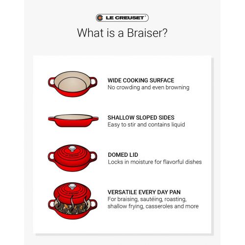 르크루제 Le Creuset Enameled Cast Iron Signature Braiser, 1.5 qt., Flame