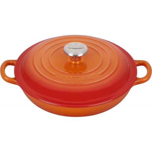 르크루제 Le Creuset Enameled Cast Iron Signature Braiser, 1.5 qt., Flame