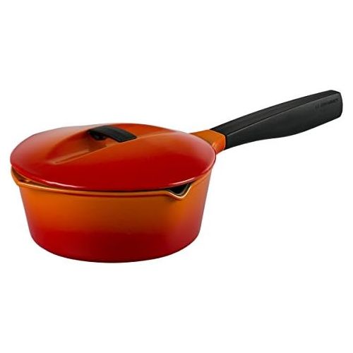 르크루제 Le Creuset Enameled Cast Iron 1.5 quart Raymond Loewy Saucepan, Flame