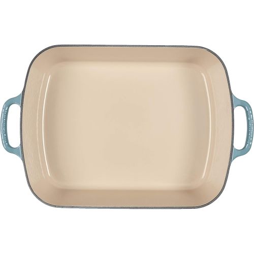 르크루제 Le Creuset Signature Cast Iron Rectangular Roaster, 5.25-Quart, Marine