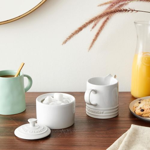 르크루제 Le Creuset Stoneware Cream and Sugar, 2 pc. Set, White