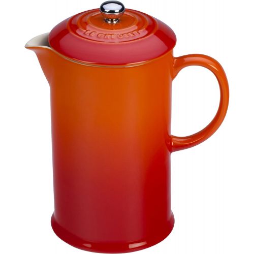 르크루제 Le Creuset Stoneware French Press, 34 oz., Flame