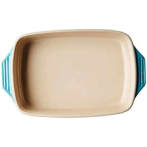 르크루제 Le Creuset Stoneware Covered Rectangular Casserole, 3.5 qt. (12.5 x 8.5), Caribbean