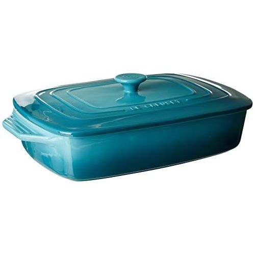 르크루제 Le Creuset Stoneware Covered Rectangular Casserole, 3.5 qt. (12.5 x 8.5), Caribbean