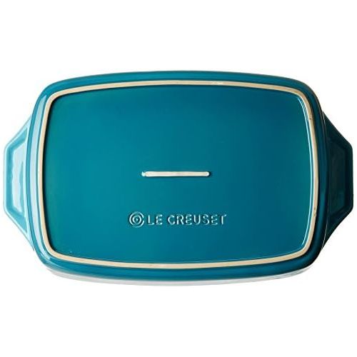 르크루제 Le Creuset Stoneware Covered Rectangular Casserole, 3.5 qt. (12.5 x 8.5), Caribbean