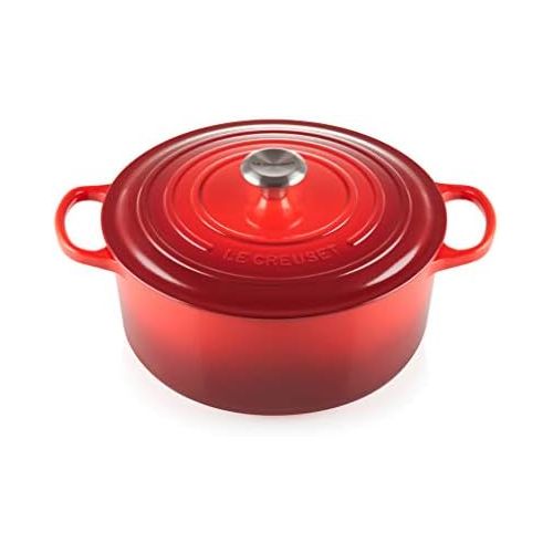 르크루제 Le Creuset Enameled Cast Iron Signature Round Dutch Oven, 13.25 qt., Cerise