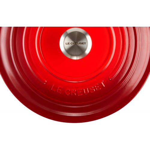 르크루제 Le Creuset Enameled Cast Iron Signature Round Dutch Oven, 13.25 qt., Cerise