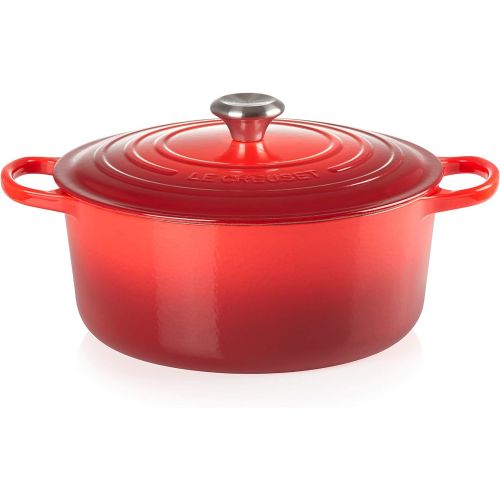 르크루제 Le Creuset Enameled Cast Iron Signature Round Dutch Oven, 13.25 qt., Cerise