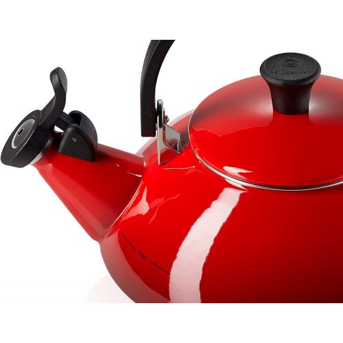 르크루제 Le Creuset Enamel On Steel Zen Tea Kettle, 1.6 qt., Cerise