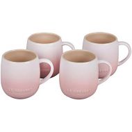 Le Creuset Stoneware Set of 4 Heritage Mugs, 13 oz. each, Shell Pink