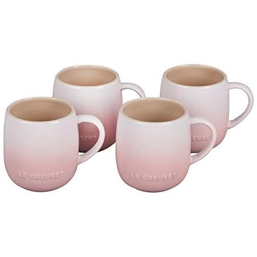 르크루제 Le Creuset Stoneware Set of 4 Heritage Mugs, 13 oz. each, Shell Pink