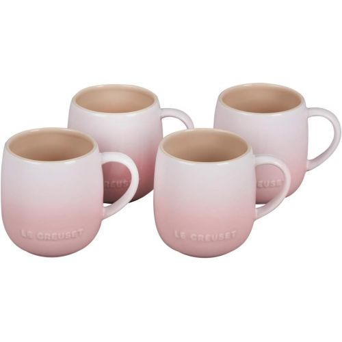 르크루제 Le Creuset Stoneware Set of 4 Heritage Mugs, 13 oz. each, Shell Pink