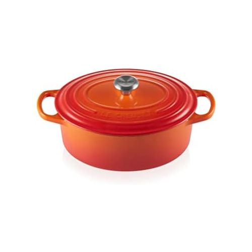 르크루제 Le Creuset Enameled Cast Iron Signature Oval Dutch Oven, 5 qt. , Flame