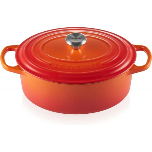 르크루제 Le Creuset Enameled Cast Iron Signature Oval Dutch Oven, 5 qt. , Flame