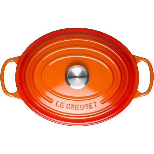 르크루제 Le Creuset Enameled Cast Iron Signature Oval Dutch Oven, 5 qt. , Flame