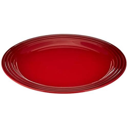 르크루제 Le Creuset Stoneware Set of 4 Dinner Plates, 10.5 each, Cerise