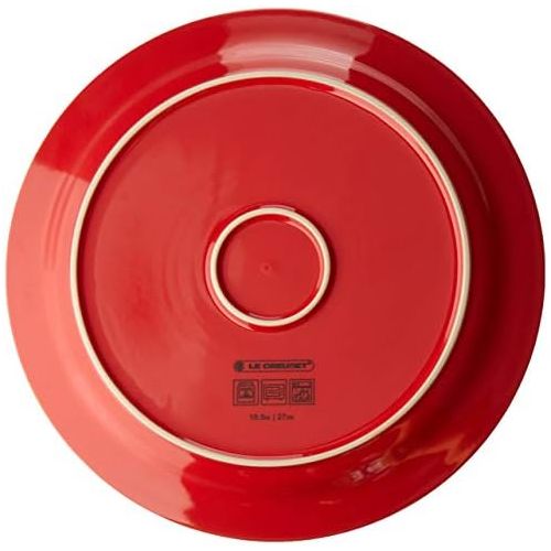 르크루제 Le Creuset Stoneware Set of 4 Dinner Plates, 10.5 each, Cerise