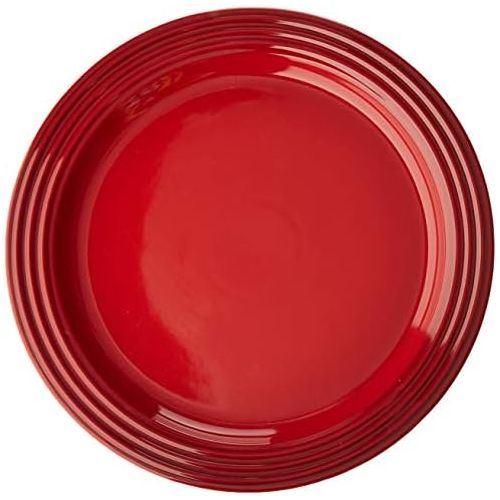 르크루제 Le Creuset Stoneware Set of 4 Dinner Plates, 10.5 each, Cerise