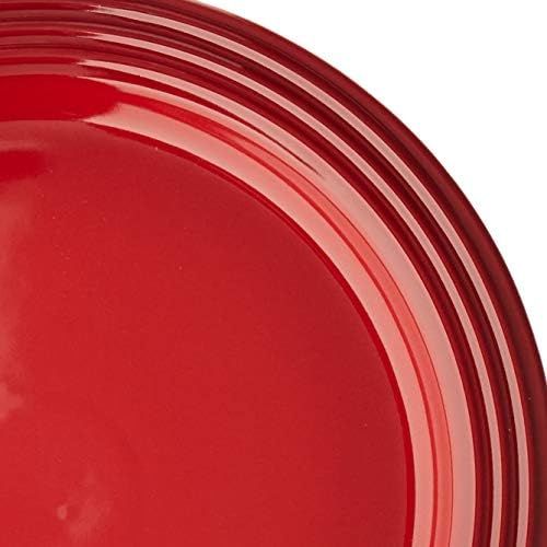 르크루제 Le Creuset Stoneware Set of 4 Dinner Plates, 10.5 each, Cerise