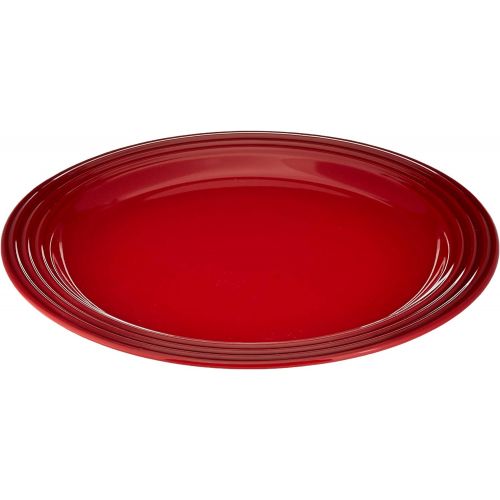 르크루제 Le Creuset Stoneware Set of 4 Dinner Plates, 10.5 each, Cerise