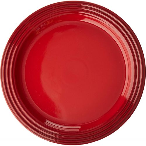 르크루제 Le Creuset Stoneware Set of 4 Dinner Plates, 10.5 each, Cerise